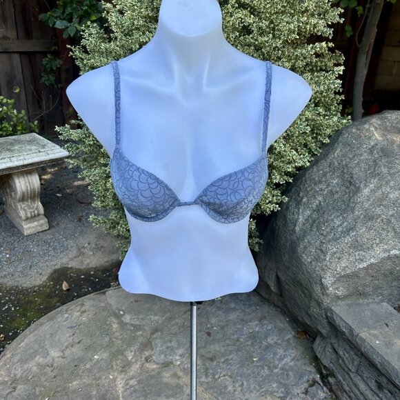 Vogue Dessous Blue Demi Lightly Padded Underwire Bra Size 34A - Picture 2 of 10